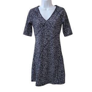 TITLE NINE Black White Sayonara Cafe Sleeve Dress in Dots Size XS